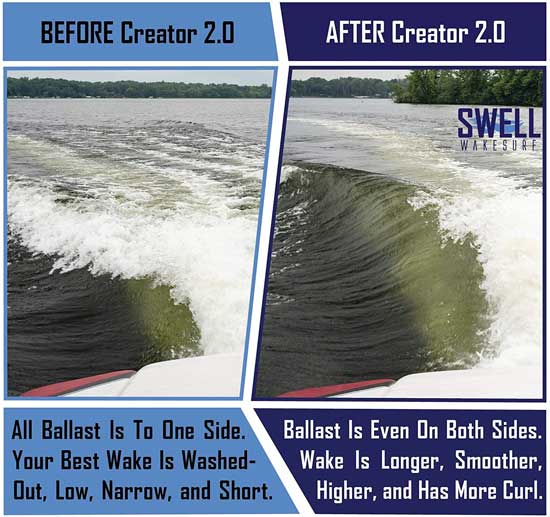 Before and After Wake Boat Shaper Comparison