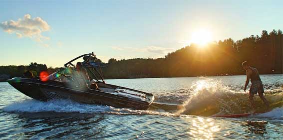 Wakesurfing Behind Boat on Small, Medium or Large Wakes