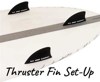 Thruster Fin Set-Up with 3 Removable Fins for Versatile Riding Styles Behind the Boat