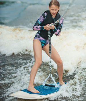 Young Girl Learning to Wakesurf
