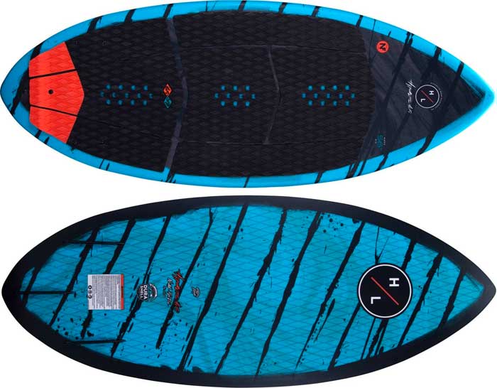 Hyperlite Hi-Fi Wakesurfer with Pin Tail Design for Better Board Control and 3 Short Fins for a Fast Ride