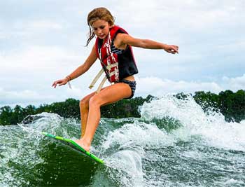 Young Girl Wakesurfing